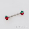 STRAWBERRY FRESA ENDS 316L SURGICAL STEEL NIPPLE RING